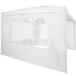 Tectake Garten Pavillon 3x3m Mit 3 Seitenteilen - Weiß -Deutschland Garten Zier Verkaufs-Shop 1f5e7a355ca0fc2d81fb938e957e7b7d