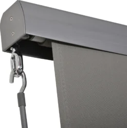 Outsunny Senkrechtmarkise Balkonmarkise Vertikalmarkise UV50+ Windschutz Seitenrollo Sichtschutz Mit Handkurbel Polyester+Aluminium Hellgrau 140 X 250 Cm -Deutschland Garten Zier Verkaufs-Shop 20157f579800db08a05c40c671cde1f5