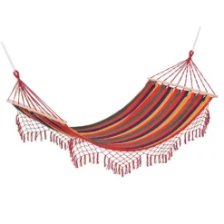 Outsunny Stabhängematte Hängematte Wetterfest UV-beständig 2 X 1 M Bis 120 Kg Baumwoll-Polyester-Mischung Bunt -Deutschland Garten Zier Verkaufs-Shop 2108989921d06485a020e83c7cba650a