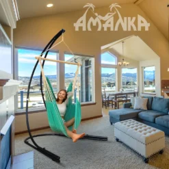 Hängestuhlgestell 210cm | Hängesessel-Stand Ständer Aus Stahl In Schwarz | Belastbarkeit Max. 150KG | Perfekt Für XXL Mehrpersonen-Hängestühle Hängesessel Hängesitz | Freistehendes Metallgestell | Innen- Und Außenbereich -Deutschland Garten Zier Verkaufs-Shop 213f6f8e6f1c41b5996611505003da46