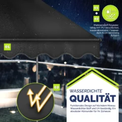 Tillvex Balkonmarkise 150 Cm Anthrazit Gelenkarm Markise Klemmmarkise Sonnenmarkise Balkon Ohne Bohren -Deutschland Garten Zier Verkaufs-Shop 21455483de9cd6fe721aa61014f4379e 2