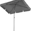 Tectake Sonnenschirm Vanessa 200x125cm Höhenverstellbar Und Neigbar - Grau