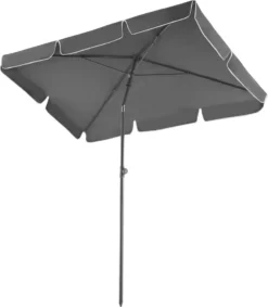 Tectake Sonnenschirm Vanessa 200x125cm Höhenverstellbar Und Neigbar - Grau