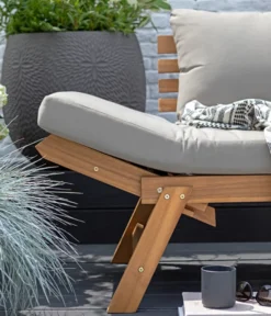 Dehner Gartenmöbel Sofa Macao, Inkl. Polster, Ca. 203 X 63 X 44 Cm, FSC® Akazienholz/Polyester, Geölt, Braun/grau -Deutschland Garten Zier Verkaufs-Shop 21dbcde4b42456d3db214be1bab7cefe