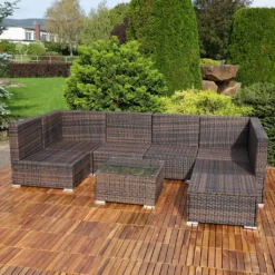 Mucola XXL Lounge Gartenmöbel Set Sitzgruppe Garten Sofa + Auflagen PolyRattan Braun -Deutschland Garten Zier Verkaufs-Shop 221e6667e1af06f56d83b54bbcbeb01c