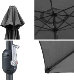 Wolketon 3m-3.5m Sonnenschirm Marktschirm Mit Handkurbel UV40+ Outdoor-Schirm Terrassen Gartenschirm,Grau,3.5m -Deutschland Garten Zier Verkaufs-Shop 22ec9dc77e89a1b7a1a637fb049eb9d7