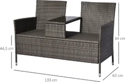 Outsunny Polyrattan Gartenbank Gartensofa Sitzbank Mit Tisch 2-Sitzer Stahl Grau B133 X T63 X H84cm 8 Outsunny Polyrattan Gartenbank Gartensofa Sitzbank Mit Tisch 2-Sitzer Stahl Grau B133 X T63 X H84cm -Deutschland Garten Zier Verkaufs-Shop 230cbb4b9aec6c631c9abb81f3cce3d3