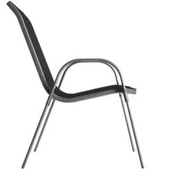 6Stk Wohaga Stapelstuhl Mit Textilenbespannung Grau/Schwarz -Deutschland Garten Zier Verkaufs-Shop 23d084f33a55439e7480f7cebc0fdea1