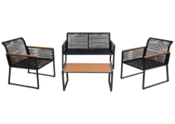 Garten-Garnitur HWC-K42, Gartenlounge Lounge-Set Sitzgruppe Sofa, Seilgeflecht Rope Polywood Stahl, Polster Hellgrau -Deutschland Garten Zier Verkaufs-Shop 24b6d2a4162d20cff654a01d6cf4f5fe