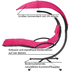 Tectake Hängeliege Maja - Pink -Deutschland Garten Zier Verkaufs-Shop 24e1996372c0fd023101dfbbaeb57ee3