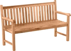 Möbilia Gartenbank 150 Cm | 3-Sitzer Aus Teak Holz | B 150 X T 63 X H 92 Cm | Natur | 11020014 | Serie GARTEN