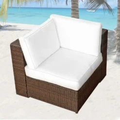 4tlg. (1er) Gartenmöbel Polyrattan Lounge Ecksessel - Braun-mix -Deutschland Garten Zier Verkaufs-Shop 260793622b853f2cbcaa73f9bd38a699