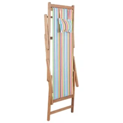 VidaXL Klappbarer Strandstuhl Stoff Und Holzrahmen Mehrfarbig -Deutschland Garten Zier Verkaufs-Shop 2621ec5aa25f5d7a6d84283b08c8418e