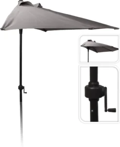 ProGarden Sonnenschirm 250 Cm Halbrund Anthrazit -Deutschland Garten Zier Verkaufs-Shop 278626f67feb0225fbd2e6217ef2a192