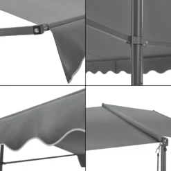 Pro-Tec Standmarkise Selenizza Freistehende Markise 400x300x260cm Gartenmarkise Sonnenschutz Terrassenüberdachung Outdoor Terrasse Garten Balkon Dunkelgrau -Deutschland Garten Zier Verkaufs-Shop 27b85721b92d90feed7c21363349cee2