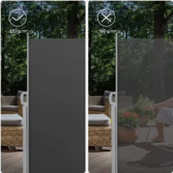 SONGMICS Seitenmarkise, Sichtschutz, 200 X 400 Cm, Ausziehbar Aus 220 G/m² Polyester,Blickdicht, Seitenrollo, Für Balkon, Terrasse, Garten, Anthrazit GSA204G02 -Deutschland Garten Zier Verkaufs-Shop 27c857e14827a5554bad5816569a7a99