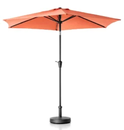 NORMA Sonnenschirm Gartenschirm Handkurbel UV 50+ Balkon Terrasse Garten Alu ø 270cm Terrakotta Alu Garten Sonnenschirm