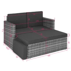 Tectake Rattan Lounge Korfu - Hellgrau -Deutschland Garten Zier Verkaufs-Shop 28653692d4b4da8f60153f82178d7da8 1