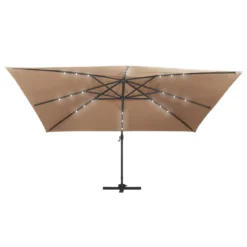 VidaXL Ampelschirm Mit LED-Leuchten Und Aluminium-Mast 400x300cm Taupe -Deutschland Garten Zier Verkaufs-Shop 289e37e808a7147a654a0772205f82c3