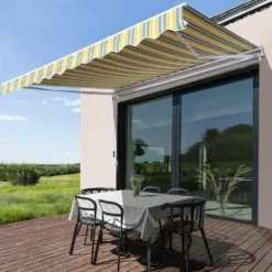 Outsunny Markise Gelenkarmmarkise Sonnenschutz Handkurbel Balkon Alu Gelb+Grau 3,5x2,5m -Deutschland Garten Zier Verkaufs-Shop 29c8e3abb28d8a141e863ed5e3643719