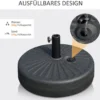 Outsunny Sonnenschirmständer 22 Kg Schirmständer Für Sonnenschirm Schirmstangen 38/48 Mm Sonnenschirmfuß Für Garten Terrasse Balkon Zement Schwarz Ø51 X 12H Cm