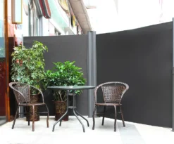 SONGMICS Doppelseitenmarkise, 1,8 X 6 M (H X L), Ausziehbare Seitenmarkise, Sichtschutz, Sonnenschutz, Seitenrollo, Für Balkon, Terrasse Und Garten, Rauchgrau GSA360G -Deutschland Garten Zier Verkaufs-Shop 2a4bad2feb03c246c8c8e2412dfa8517