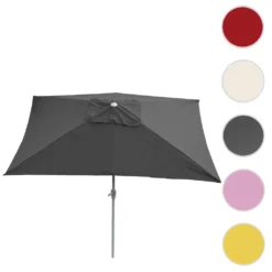 Sonnenschirm N23, Gartenschirm, 2x3m Rechteckig Neigbar, Polyester/Alu 4,5kg Anthrazit -Deutschland Garten Zier Verkaufs-Shop 2a8662338584773d261d6d19da5d6141