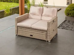 Greemotion Gartensofa / Loungebett Bahia Twin Aus Polyrattan, Sand-grau -Deutschland Garten Zier Verkaufs-Shop 2b41969cd87366419bf7e871ac6c96e0