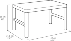 Allibert Gartentisch Lyon, Graphitgrau -Deutschland Garten Zier Verkaufs-Shop 2c50525a919242b2fd81636240ccf742