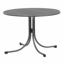 MWH Universal Gartentisch - Material: Metall, Farbe: Eisengrau, Maße: Dia 90 CmxDia 90 Cmx74 Cm; 879502