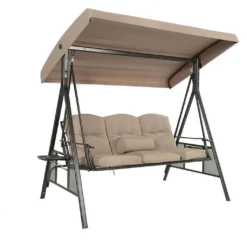 HOME DELUXE - Hollywoodschaukel DESCANSO Beige Doppel Gartenliege Lounge-Pavillon -Deutschland Garten Zier Verkaufs-Shop 2cba9e84b36671204b2226d866da442b