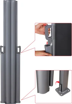 SONGMICS Doppelseitenmarkise, 1,8 X 6 M (H X L), Ausziehbare Seitenmarkise, Sichtschutz, Sonnenschutz, Seitenrollo, Für Balkon, Terrasse Und Garten, Rauchgrau GSA360G -Deutschland Garten Zier Verkaufs-Shop 2d752e365333a913b05b6c3842c84cb9