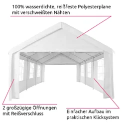 Tectake Garten Pavillon 6x4m Mit 4 Seitenteilen - Weiß -Deutschland Garten Zier Verkaufs-Shop 2e563a73b2f15498a50b1b1deb8fe873