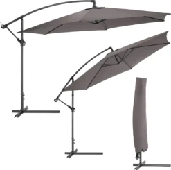Tectake Sonnenschirm Ampelschirm Ciccio Ø 350cm Mit Schutzhülle - Grau -Deutschland Garten Zier Verkaufs-Shop 2ed66f15a02071506c16988a7d964591