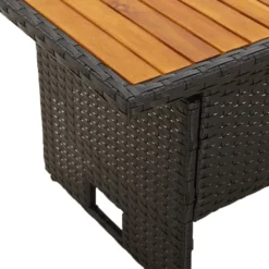 VidaXL Gartentisch Schwarz 100x50x43/63 Cm Akazienholz & Poly Rattan -Deutschland Garten Zier Verkaufs-Shop 2f11389b0c69eb9a233a29c61801986b