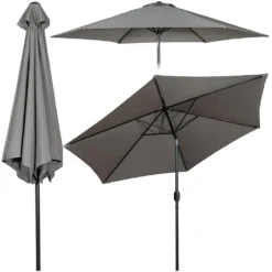 Gartenschirm Mit Kurbel Sonnenschirm Balkon Wasserdicht 270cm Kippbar Terrassenschirm Marktschirm