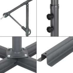 ECD Germany Ampelschirm Mit Kurbel Und Ständer Inkl. LED-Solar - Ø 300 Cm - Braun - Wasserabweisend, Sonnenschutz UV50+, Neigbar, Gartenschirm Terrassenschirm Marktschirm Kurbelschirm Schirm -Deutschland Garten Zier Verkaufs-Shop 2fdebe8938ece707c936586e1b4191c7