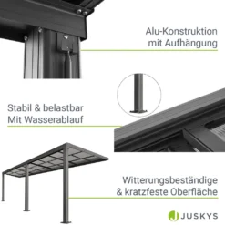 Juskys Terrassenüberdachung 7x3 M Mit Schiebedach - Terrassendach Aus Aluminium Mit Doppelstegplatten - Wetterfeste Überdachung Mit UV-Schutz - Grau -Deutschland Garten Zier Verkaufs-Shop 300893cc87fb0cc7c860727395bdd25b