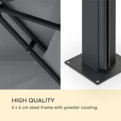 Blumfeldt Grandezza Cortina Gartenpavillon, 4 Seitenteile Mit Rollmechanismus, Pulverbeschichteter Stahl, Dach Mit Wasserabweisender Beschichtung, Rostfrei, überdachte Fläche: 3 X 4 M, Dunkelgrau -Deutschland Garten Zier Verkaufs-Shop 30da25c6c2ce271653a30fa7d3867448