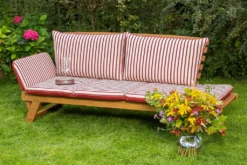 Merxx Gartenbank Mit Sitzkissen Akazie Natur, Rot, Creme 63 Cm X 202 Cm X 77 Cm -Deutschland Garten Zier Verkaufs-Shop 31023673525a1cb249155aaef137e215