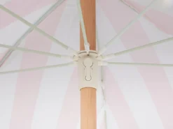 Sonnenschirm Rosa Stoff-Bespannung Rund ⌀ 150 Cm Mit Volant Regenschutz Holzmast Neigungsfunktion Kurbel Boho Garten Outdoor Balkon Terrasse -Deutschland Garten Zier Verkaufs-Shop 310574295243473e45501a2941415f81