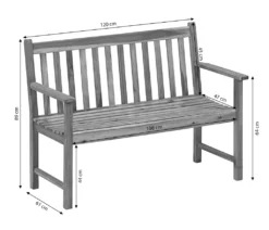 Dehner Gartenbank Mykonos, 2-Sitzer, Ca. 120 X 89 X 61 Cm, FSC® Akazienholz, Weiß