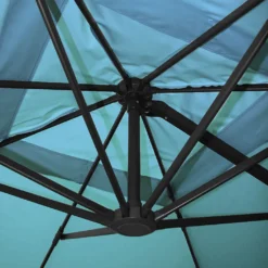 Gastronomie-Ampelschirm HWC-A96, 3x4m (Ø5m) Polyester Alu/Stahl 26kg Türkis Ohne Ständer, Drehbar -Deutschland Garten Zier Verkaufs-Shop 319a47bf2adf54f4f5e01aa319df0437 1