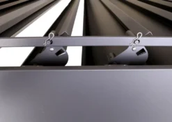 Pergola HWC-J32, Garten Lamellen-Pavillon, 11cm-Alu-Gestell 4x3m Dunkelgrau Mit Seitenwand + Moskitonetz Weiß -Deutschland Garten Zier Verkaufs-Shop 32116c8a55b93ec7f78ae62c5bf07419