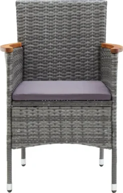 VidaXL Garten-Essstühle 4 Stk. Poly Rattan Grau -Deutschland Garten Zier Verkaufs-Shop 32fc20bb1b1822c64a417e343cf39a85