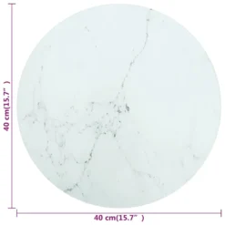 VidaXL Tischplatte Weiß Ø40x0,8 Cm Hartglas In Marmoroptik -Deutschland Garten Zier Verkaufs-Shop 331746a37f400742ed998968e1986b12