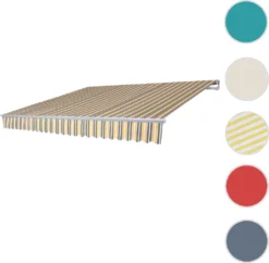 Alu-Markise T791, Gelenkarmmarkise Sonnenschutz 4,5x3m Polyester Grau-gelb -Deutschland Garten Zier Verkaufs-Shop 33bbe41352b12d60bc1e32ea8e15a301