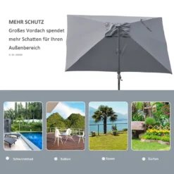 Outsunny Sonnenschirm 3x3m Ampelschirm Alu Roma Schirm Mit Solar-LED-Lichtern Neigbar Dunkelgrau -Deutschland Garten Zier Verkaufs-Shop 3471a05220440f4e078db35ac7d19fbc