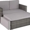Tectake Rattan Lounge Korfu - Grau