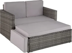 Tectake Rattan Lounge Korfu - Grau